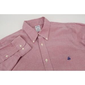 Brooks Brothers Regent Fit Mens Large Red Chambray Button Down Shirt Easter